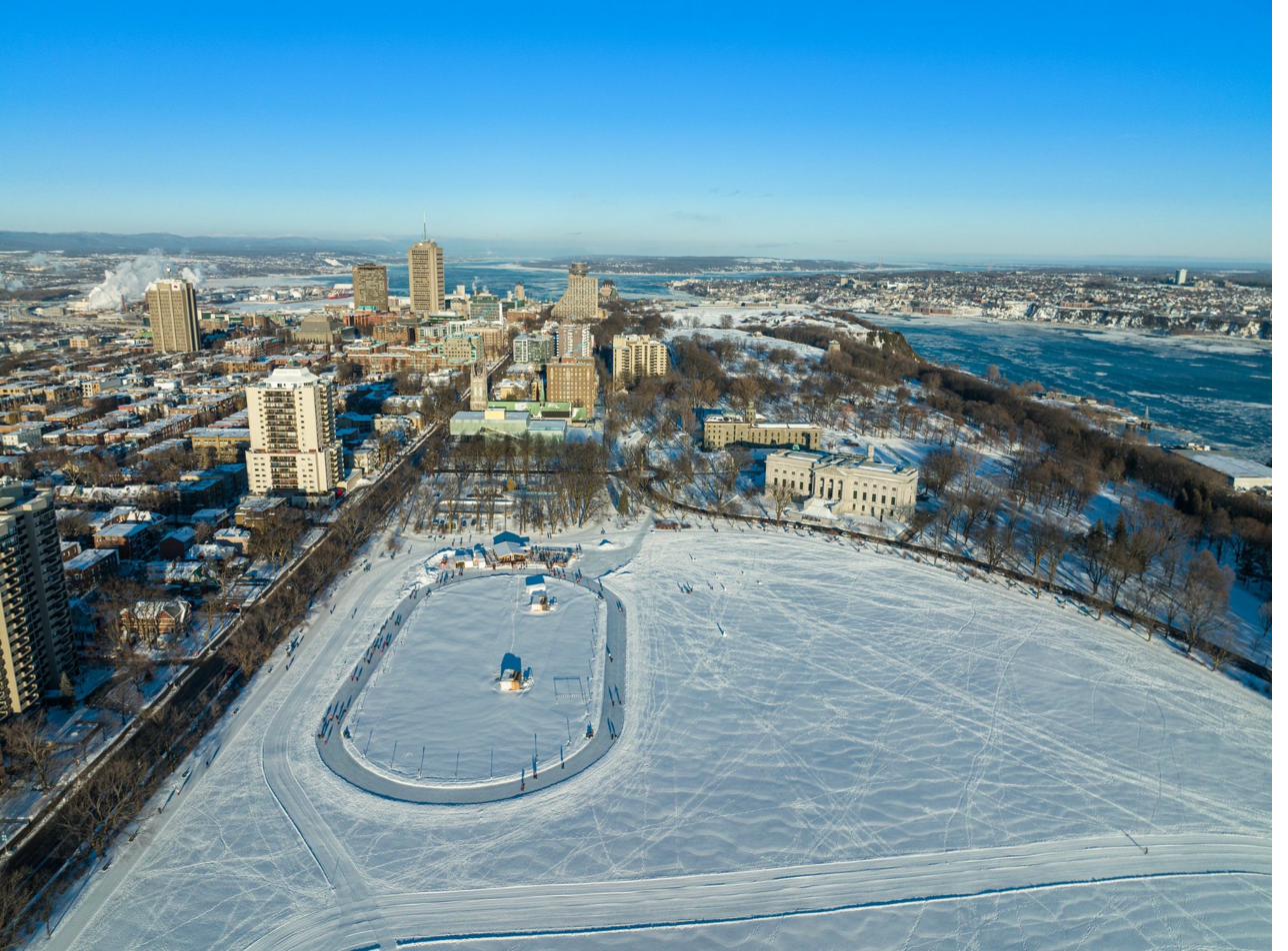 Plaines d'Abraham - vue aérienne hiver